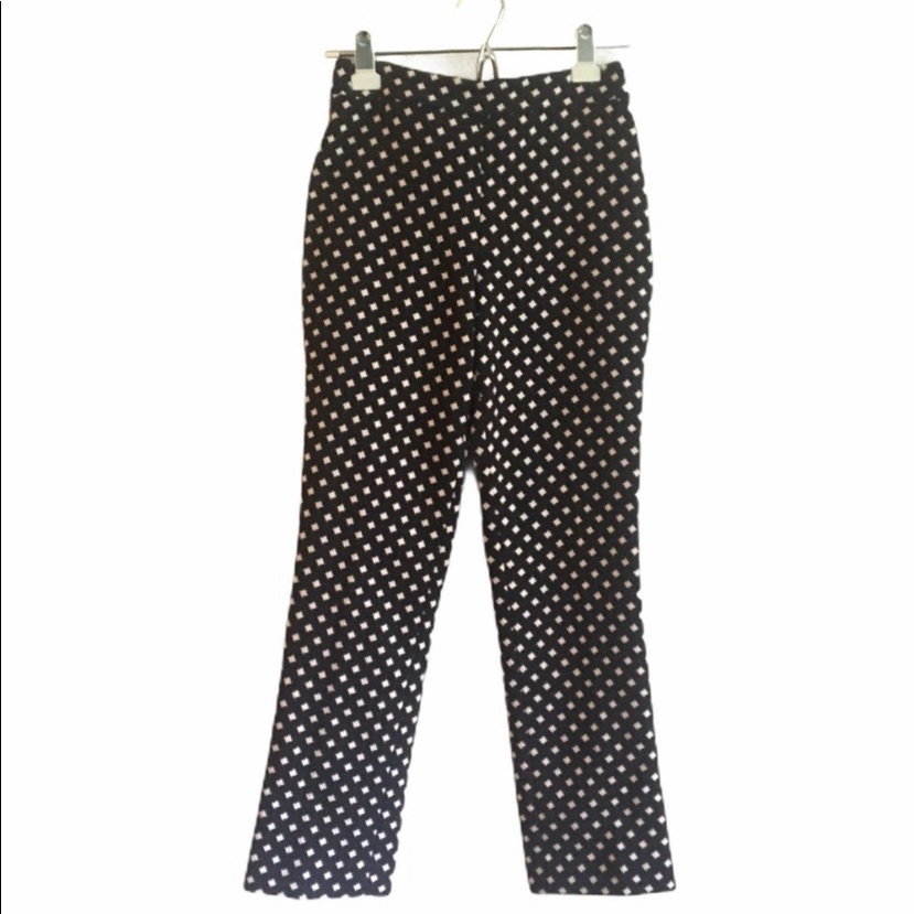 Kate Spade Polka Dot Black And Cream Pants Size 0